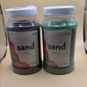 Black & Green Craft Sand - Treehouse Studio (2 Jars)